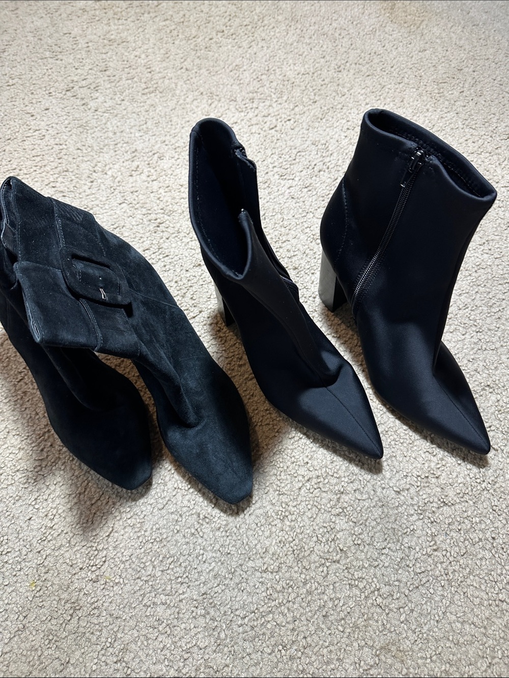 Bundle boots Marc Fisher and jeffrey campbell black suede nd neoprene material